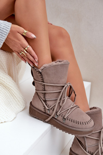 Stivali da neve FemminileAbilitatoturalnego dalla pelle scamosciatau D.Franklin DFSH375004 colore argilla