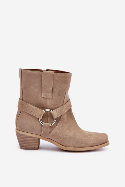 StivaliAbilitatoturalnego dalla pelle scamosciatau con i tacchi Zazoo 3444/2 colore avorio StivaliAbilitatoturalnego dalla pelle scamosciatau con i tacchi Zazoo 3444/2 colore avorio