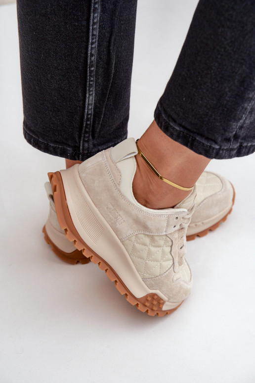 Pelle Scarpe modello sneakers Femminile Big Star OO274A315 Hi-Poly System beige