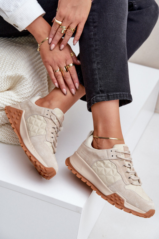 Pelle Scarpe modello sneakers Femminile Big Star OO274A315 Hi-Poly System beige