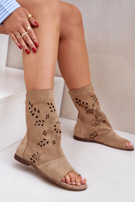 Zazoo 3437 Femminile Sandali in camoscio con uno stivale Al Castello beige Zazoo 3437 Femminile Sandali in camoscio con uno stivale Al Castello beige