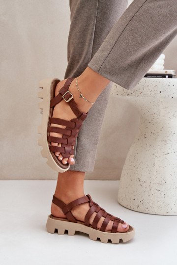 Sandali da donna Zazoo 3695 color marrone