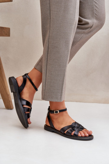 Sandali da donna con tacco largo Zazoo 3688 neri