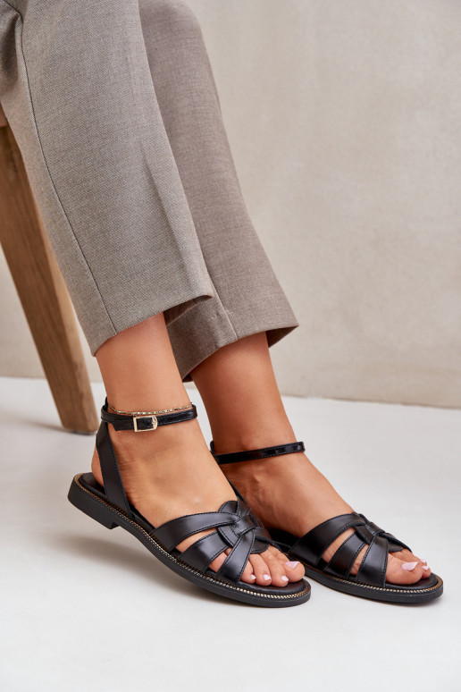 Sandali da donna Femminile con tacchi larghi Zazoo 3688 colore nero