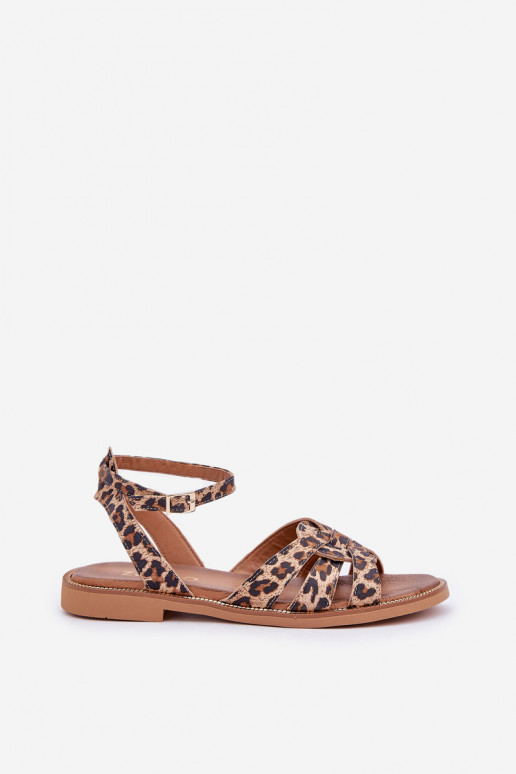 Sandali da donna Femminile con tacchi larghi con motivi di pelliccia di leopardo Zazoo 3688 colore marrone Sandali da donna Femminile con tacchi larghi con motivi di pelliccia di leopardo Zazoo 3688 colore marrone