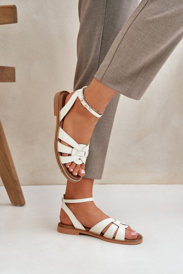 Sandali da donna Femminile con tacchi larghi Zazoo 3688 colore avorio