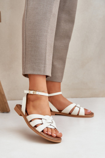 Sandali da donna Femminile con tacchi larghi Zazoo 3688 colore avorio 2