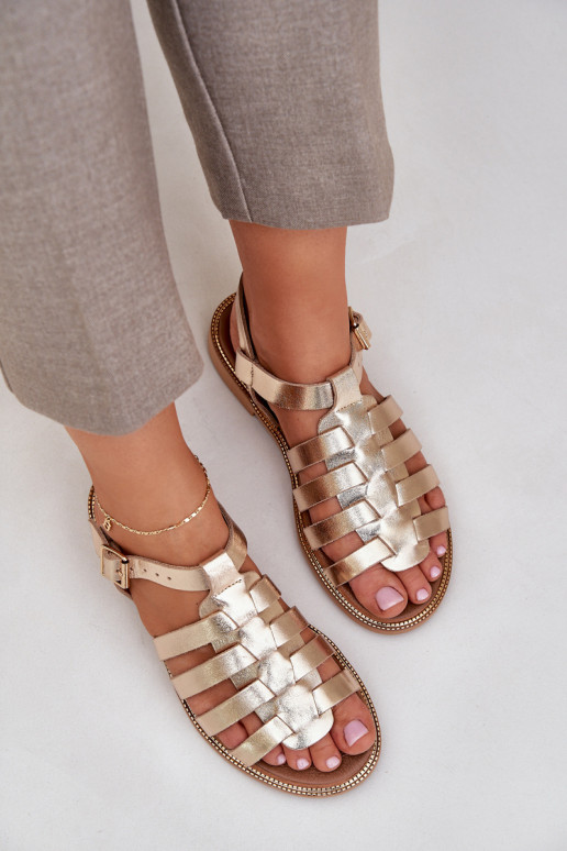 Sandali da donna con tacchi larghi Zazoo 3686 colore dorato Sandali da donna con tacchi larghi Zazoo 3686 colore dorato