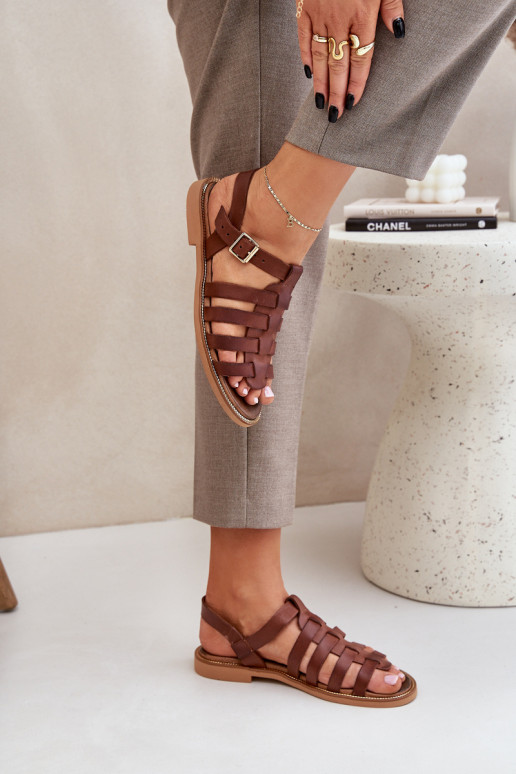 Sandali da donna con tacchi larghi Zazoo 3686 colore marrone Sandali da donna con tacchi larghi Zazoo 3686 colore marrone