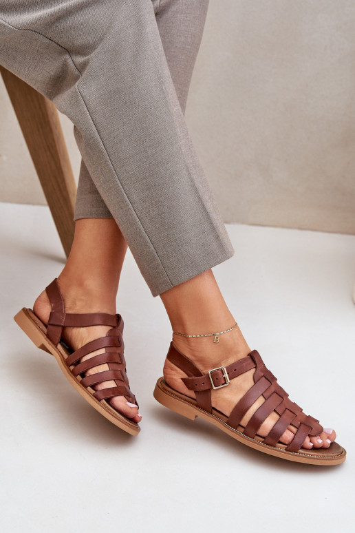 Sandali da donna con tacchi larghi Zazoo 3686 colore marrone Sandali da donna con tacchi larghi Zazoo 3686 colore marrone