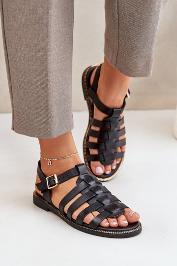 Sandali da donna con tacco largo Zazoo 3686 neri