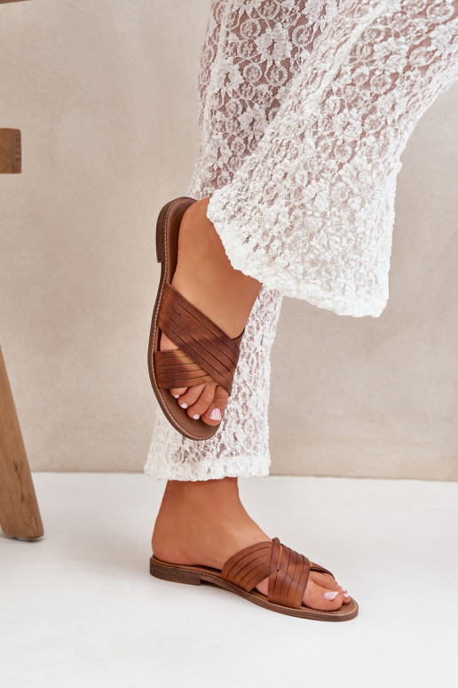 Pelle Femminile Pantofole LeAski Shoes 3682 colore marrone Pelle Femminile Pantofole LeAski Shoes 3682 colore marrone