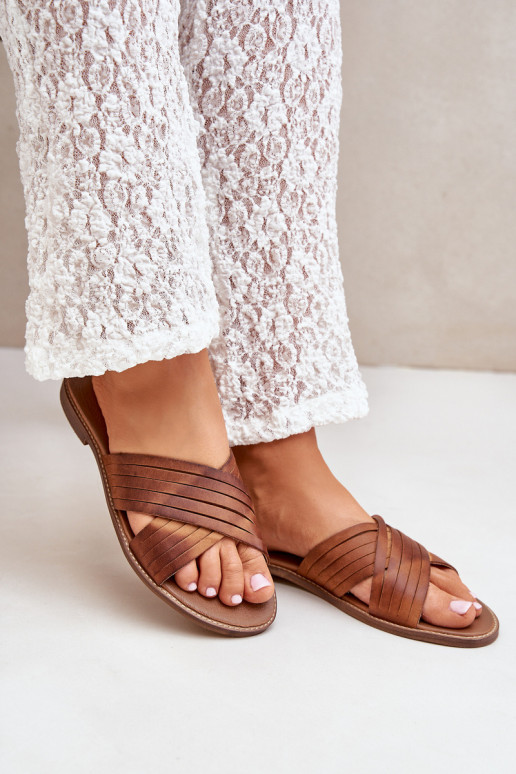 Pelle Femminile Pantofole LeAski Shoes 3682 colore marrone Pelle Femminile Pantofole LeAski Shoes 3682 colore marrone