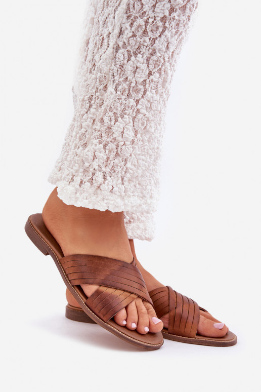 Pelle Femminile Pantofole LeAski Shoes 3682 colore marrone Pelle Femminile Pantofole LeAski Shoes 3682 colore marrone