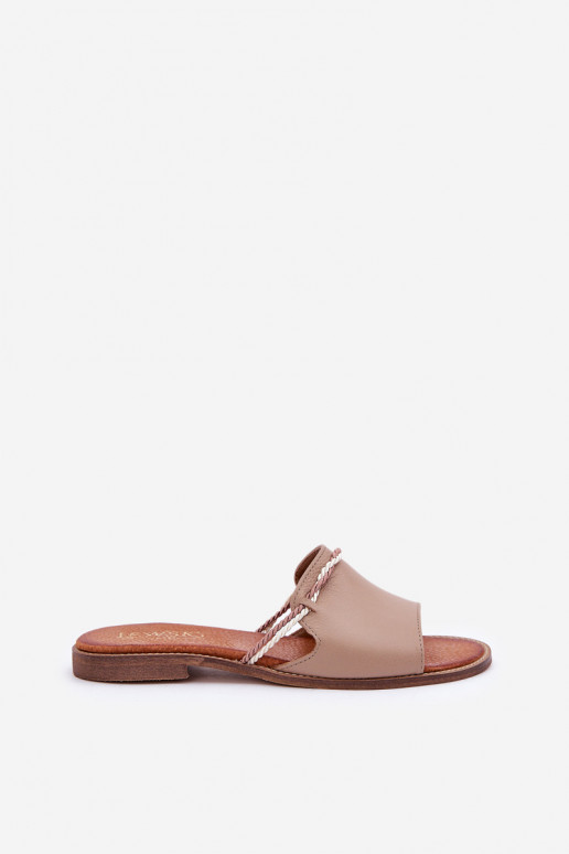 Pantofole in pelle LeAski Shoes 3047 beige Pantofole in pelle LeAski Shoes 3047 beige