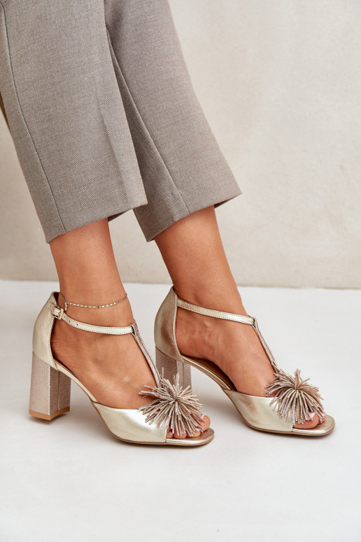 sandali Pelle con i tacchi con ornamenti Laura Messi 2758 colore dorato sandali Pelle con i tacchi con ornamenti Laura Messi 2758 colore dorato