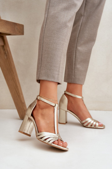 Sandali in pelle naturale con tacco Laura Messi 2766 2