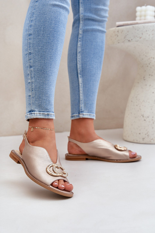 Sandali da donna con tacchi larghi con ornamenti Laura Messi 2865 colore dorato Sandali da donna con tacchi larghi con ornamenti Laura Messi 2865 colore dorato