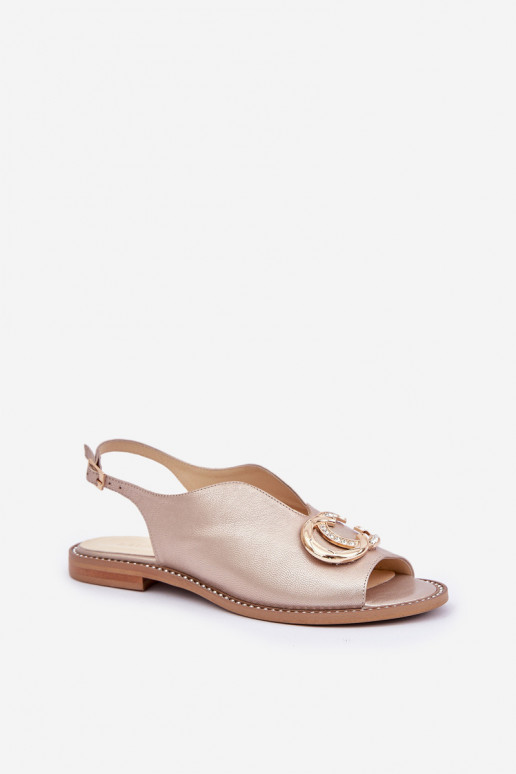 Sandali da donna con tacchi larghi con ornamenti Laura Messi 2865 colore dorato Sandali da donna con tacchi larghi con ornamenti Laura Messi 2865 colore dorato