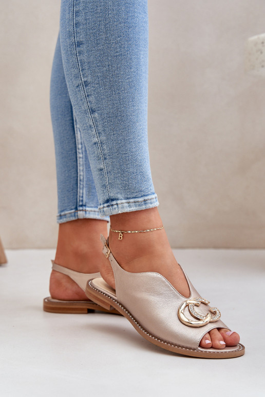 Sandali da donna con tacchi larghi con ornamenti Laura Messi 2865 colore dorato Sandali da donna con tacchi larghi con ornamenti Laura Messi 2865 colore dorato