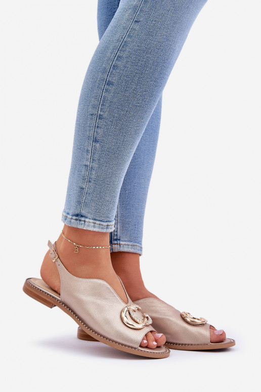 Sandali da donna con tacchi larghi con ornamenti Laura Messi 2865 colore dorato Sandali da donna con tacchi larghi con ornamenti Laura Messi 2865 colore dorato