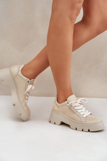 Scarpe sportive con plateau CheBello 4632 color oro