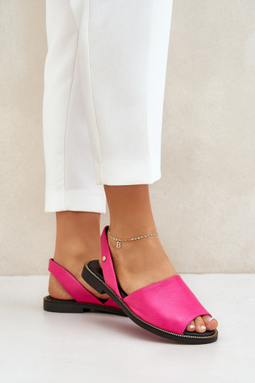 Ciabatte in pelle Zazoo 40327 color rosa