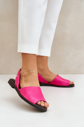 Ciabatte in pelle Zazoo 40327 color rosa 2