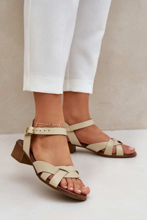 Sandali da donna Abilitato Impercettibilem Obcasie Zazoo 40372 colore avorio