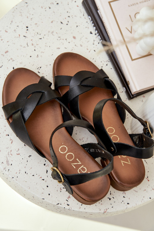 Sandali da donna Abilitato Impercettibilem Obcasie Zazoo 40372 colore nero