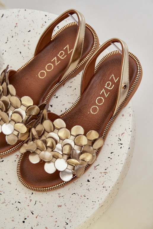 Sandali da donna con tacchi larghi Zazoo 40425 colore dorato Sandali da donna con tacchi larghi Zazoo 40425 colore dorato