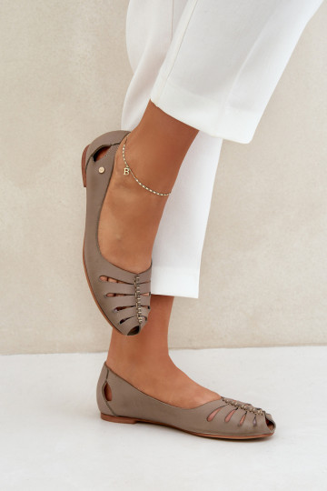 Zazoo 10009 Comode ballerine in pelle naturale Femminile beige