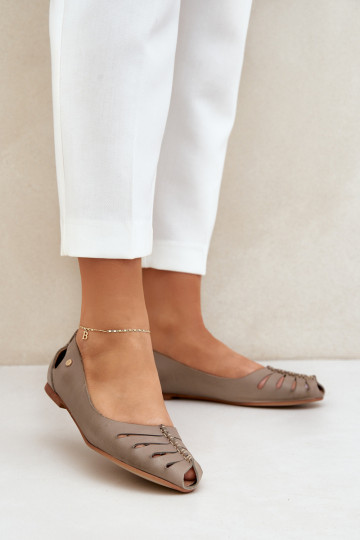 Zazoo 10009 Comode ballerine in pelle naturale Femminile beige 2