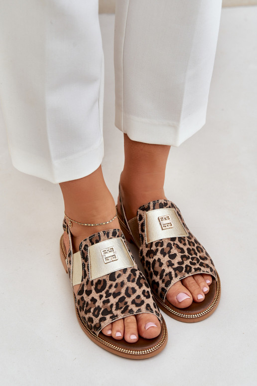 Zazoo 40385 Femminile Sandali da donna con motivi di pelliccia di leopardo colore marrone Zazoo 40385 Femminile Sandali da donna con motivi di pelliccia di leopardo colore marrone