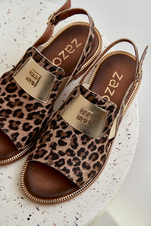 Zazoo 40385 Femminile Sandali da donna con motivi di pelliccia di leopardo colore marrone Zazoo 40385 Femminile Sandali da donna con motivi di pelliccia di leopardo colore marrone