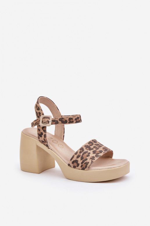Zazoo 40386 Femminile Sandali da donna Klocke con motivi di pelliccia di leopardo marrone-beige Zazoo 40386 Femminile Sandali da donna Klocke con motivi di pelliccia di leopardo marrone-beige