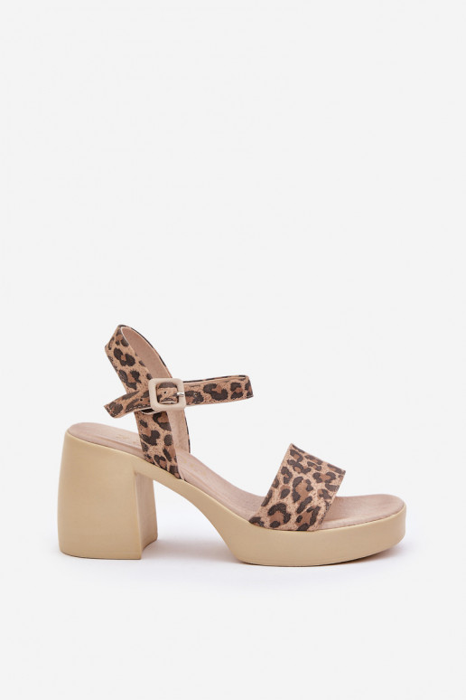 Zazoo 40386 Femminile Sandali da donna Klocke con motivi di pelliccia di leopardo marrone-beige Zazoo 40386 Femminile Sandali da donna Klocke con motivi di pelliccia di leopardo marrone-beige
