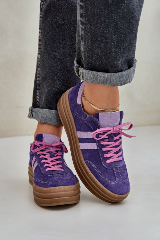 Zazoo N1068S4 Scarpe modello Sneakers in camoscio con una piattaforma Buiocolore viola Zazoo N1068S4 Scarpe modello Sneakers in camoscio con una piattaforma Buiocolore viola