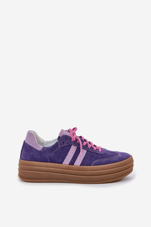 Zazoo N1068S4 Scarpe modello Sneakers in camoscio con una piattaforma Buiocolore viola Zazoo N1068S4 Scarpe modello Sneakers in camoscio con una piattaforma Buiocolore viola