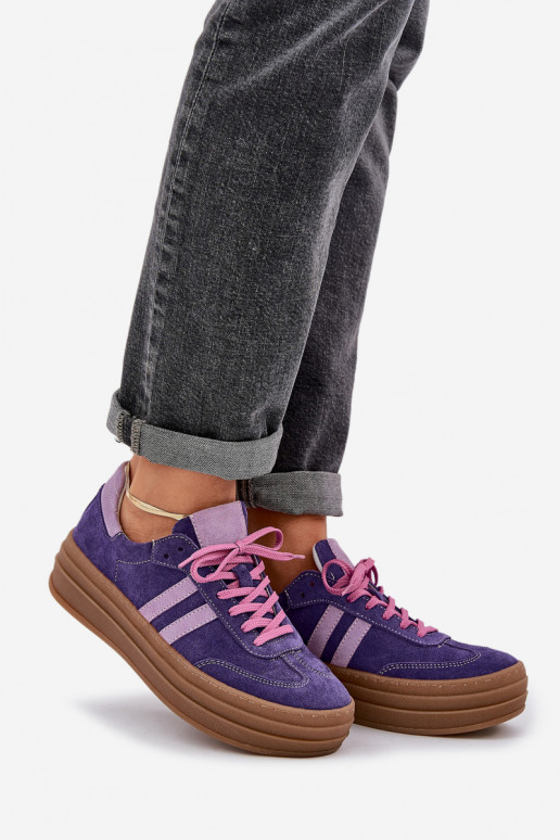 Zazoo N1068S4 Scarpe modello Sneakers in camoscio con una piattaforma Buiocolore viola Zazoo N1068S4 Scarpe modello Sneakers in camoscio con una piattaforma Buiocolore viola