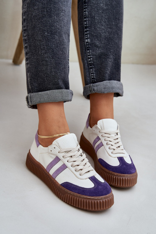 Zazoo N1068S6 Pelle Basso Scarpe modello sneakers Femminile con una piattaforma Colore bianco Zazoo N1068S6 Pelle Basso Scarpe modello sneakers Femminile con una piattaforma Colore bianco