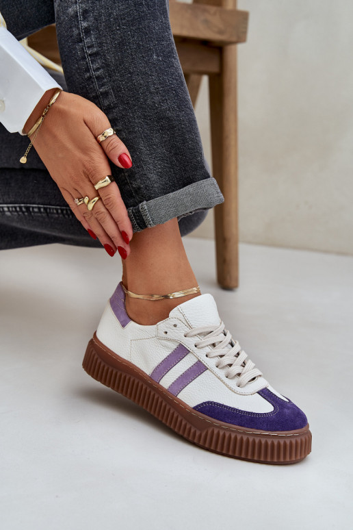 Zazoo N1068S6 Pelle Basso Scarpe modello sneakers Femminile con una piattaforma Colore bianco Zazoo N1068S6 Pelle Basso Scarpe modello sneakers Femminile con una piattaforma Colore bianco