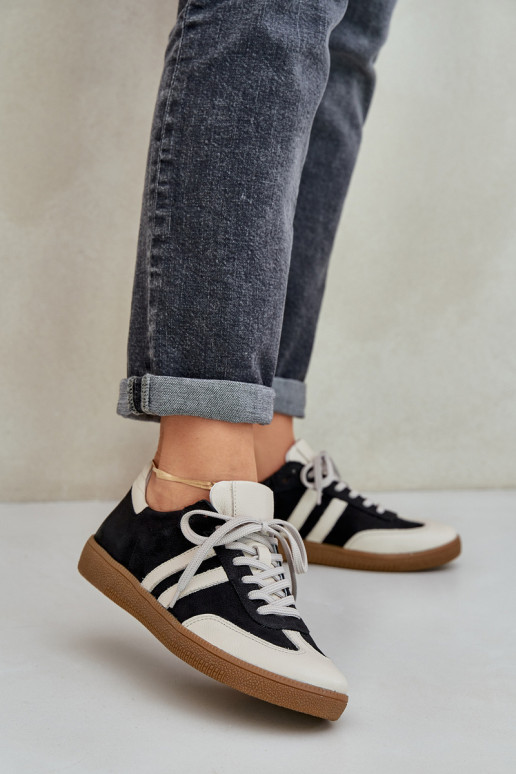 Zazoo N1068 Pelle Basso Scarpe modello sneakers Femminile colore nero Zazoo N1068 Pelle Basso Scarpe modello sneakers Femminile colore nero