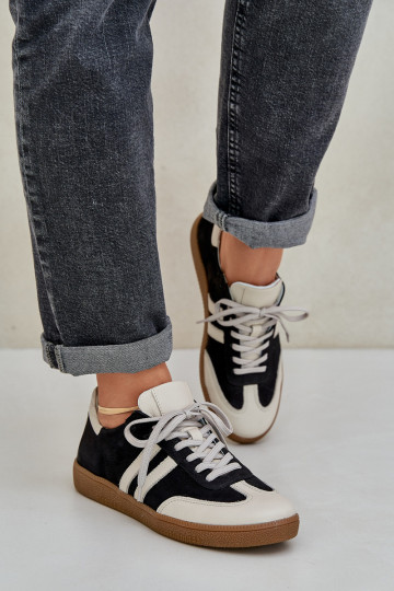 Scarpe sportive in pelle bassa Zazoo N1068 color nero 2