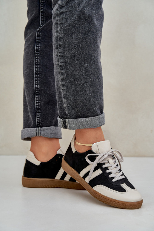 Zazoo N1068 Pelle Basso Scarpe modello sneakers Femminile colore nero Zazoo N1068 Pelle Basso Scarpe modello sneakers Femminile colore nero