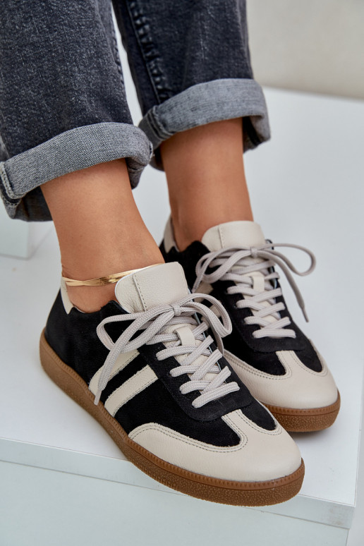 Zazoo N1068 Pelle Basso Scarpe modello sneakers Femminile colore nero Zazoo N1068 Pelle Basso Scarpe modello sneakers Femminile colore nero