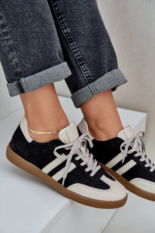 Zazoo N1068 Pelle Basso Scarpe modello sneakers Femminile colore nero Zazoo N1068 Pelle Basso Scarpe modello sneakers Femminile colore nero