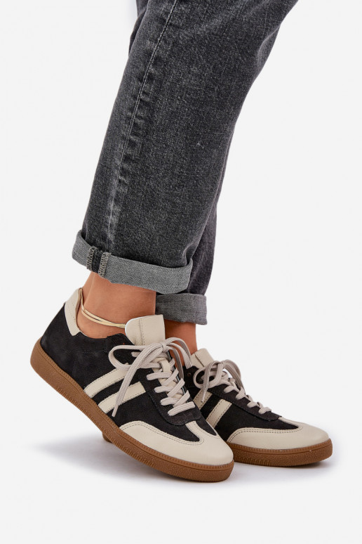 Zazoo N1068 Pelle Basso Scarpe modello sneakers Femminile colore nero Zazoo N1068 Pelle Basso Scarpe modello sneakers Femminile colore nero