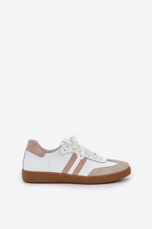 Zazoo N1068 Pelle Basso Scarpe modello sneakers Femminile beige