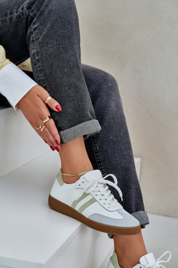 Scarpe sportive in pelle bassa Zazoo N1068 color bianco